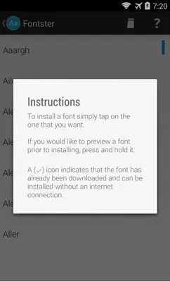 Fontster android App screenshot 1